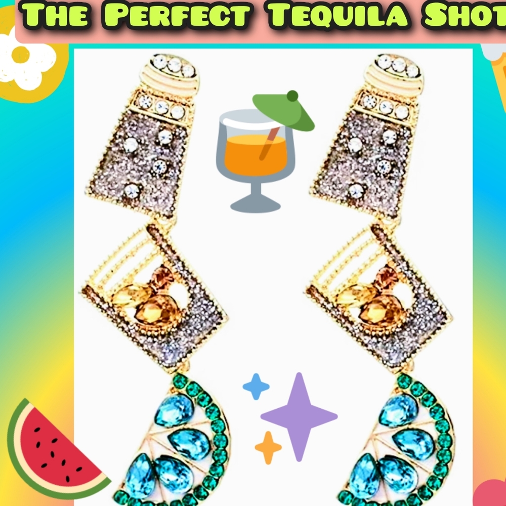 🥃🍋🧂Tequila Shot Earrings!! Seriously 🍑 Aren't they Fabulous?!🥃